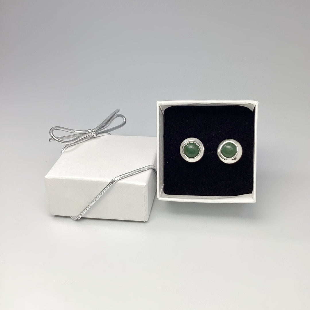 Green Aventurine Stud Earrings