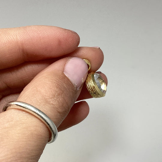 Clear Quartz Gold Finish Pendant