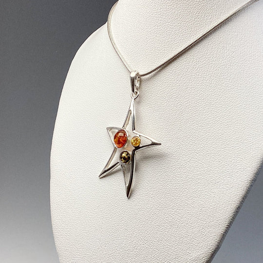 Mixed Amber Star Pendant