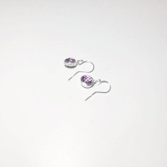 Amethyst Faceted Dangle Earrings