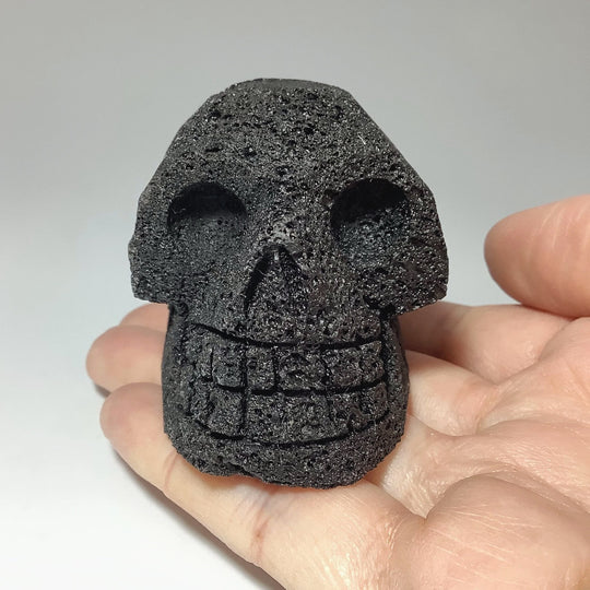 Carved Lava Stone Skull