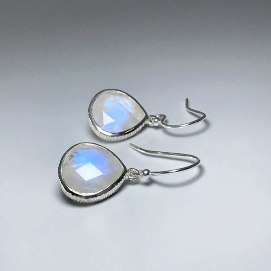 Rainbow Moonstone Dangle Earrings