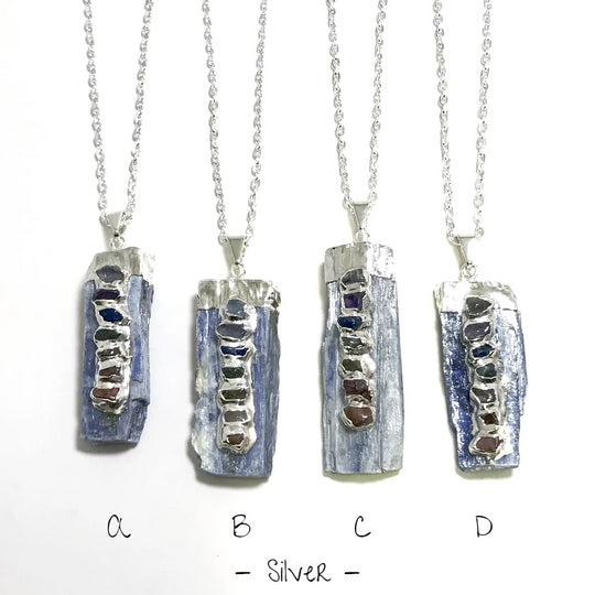 Kyanite with Chakra Gemstones Necklace