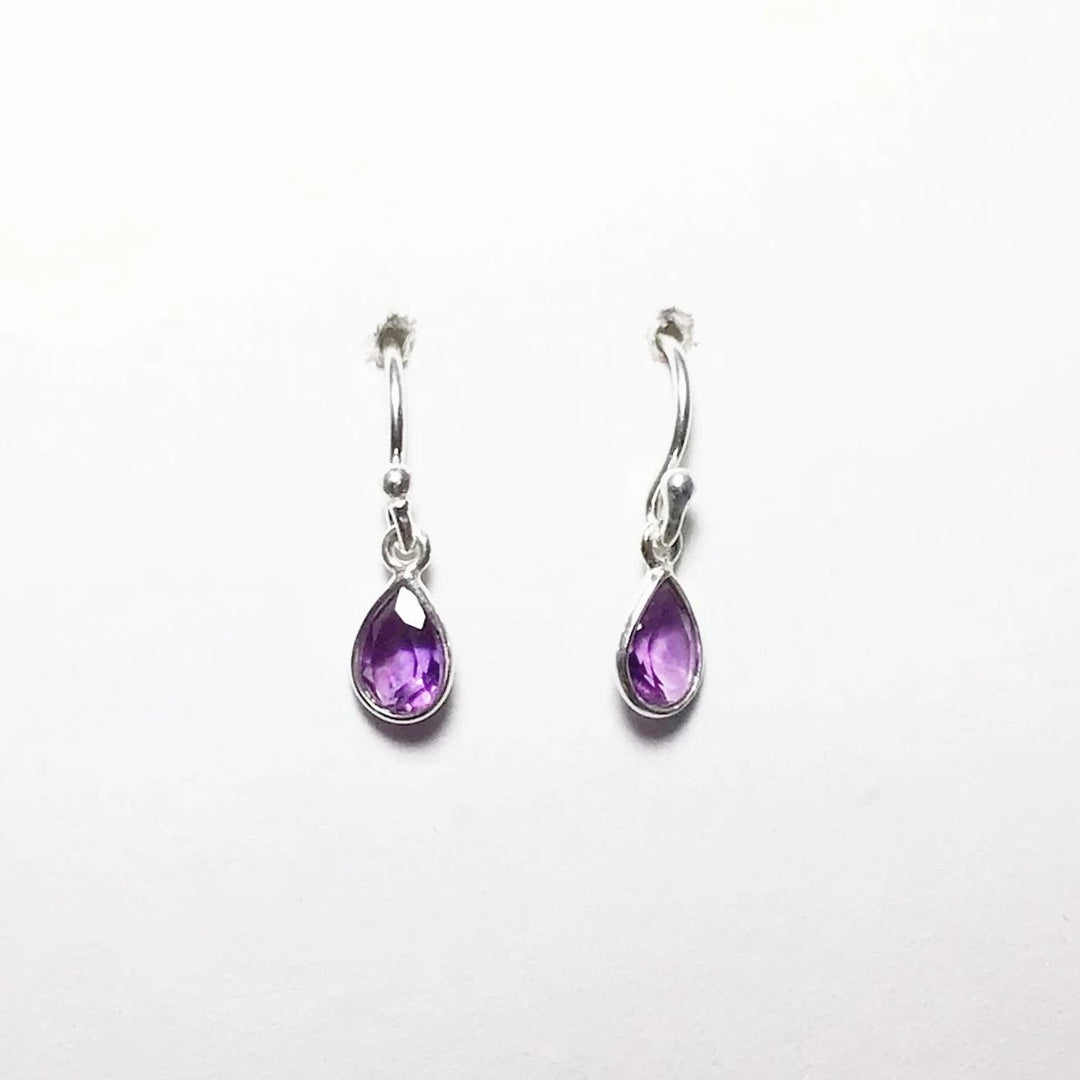 Amethyst Faceted Dangle Earrings