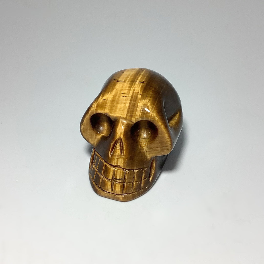 Carved Tiger Eye Skull