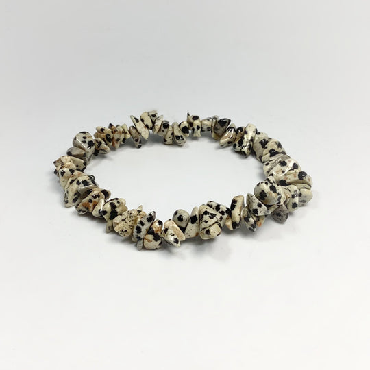 Dalmatian Jasper Chip Beaded Bracelet