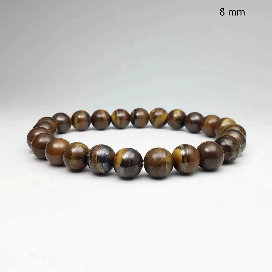 Brown Gold Tiger Iron Beaded Bracelet