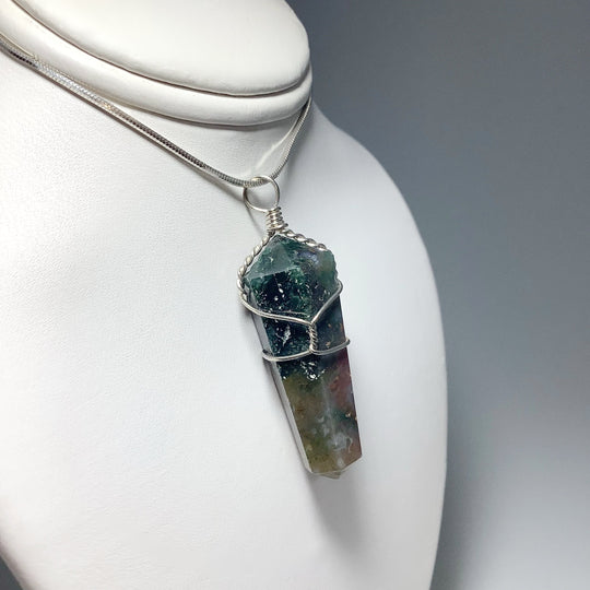 Wire Wrapped Indian Agate Pendant