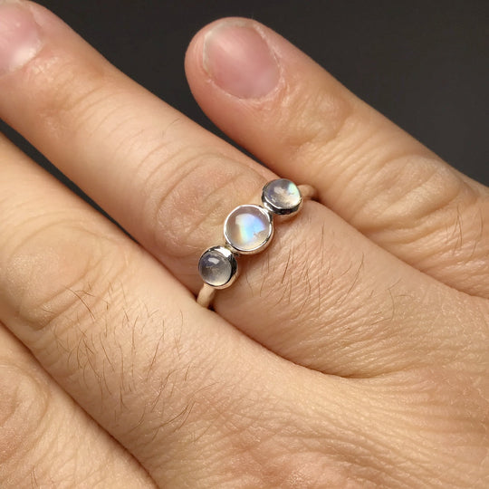 Rainbow Moonstone Ring