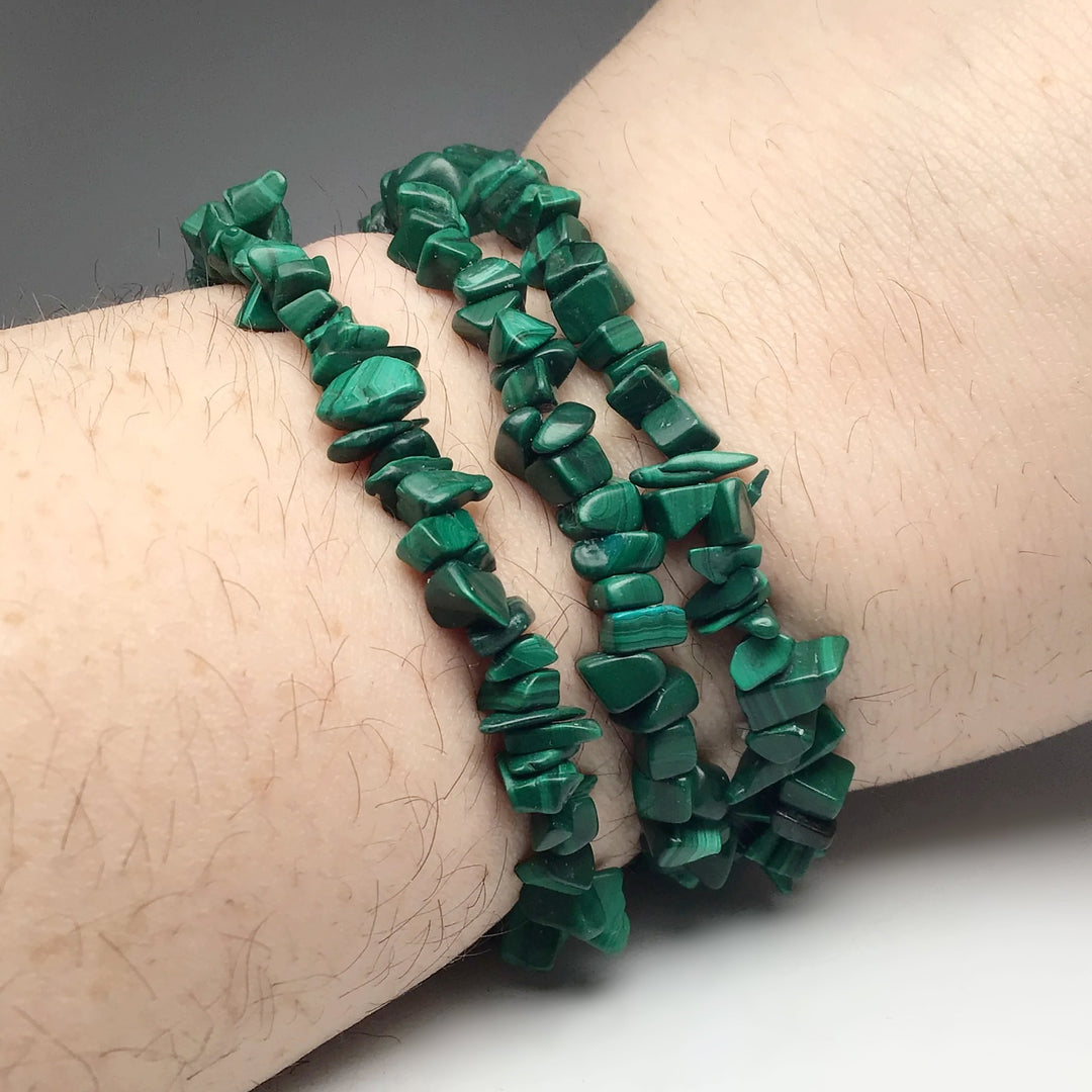 Malachite Chip Beaded Bracelet