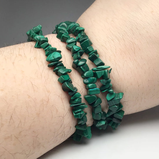 Malachite Chip Beaded Bracelet