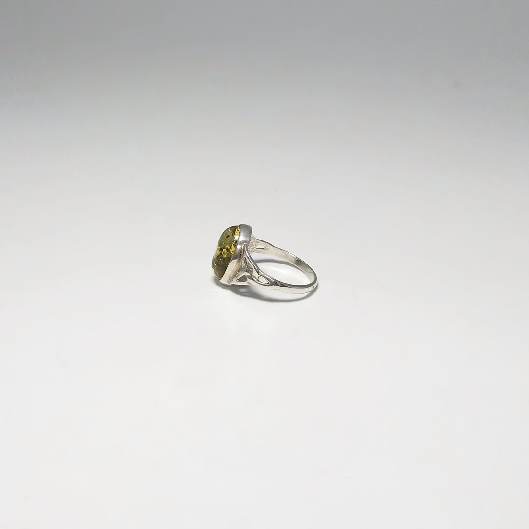 Green Amber Ring