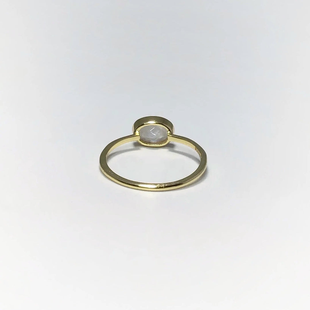 Rainbow Moonstone Gold Finish Ring