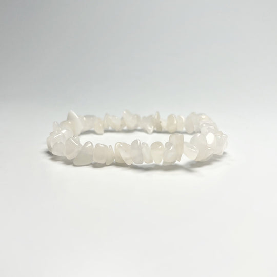 Milky Jade Chunky Chip Beaded Bracelet