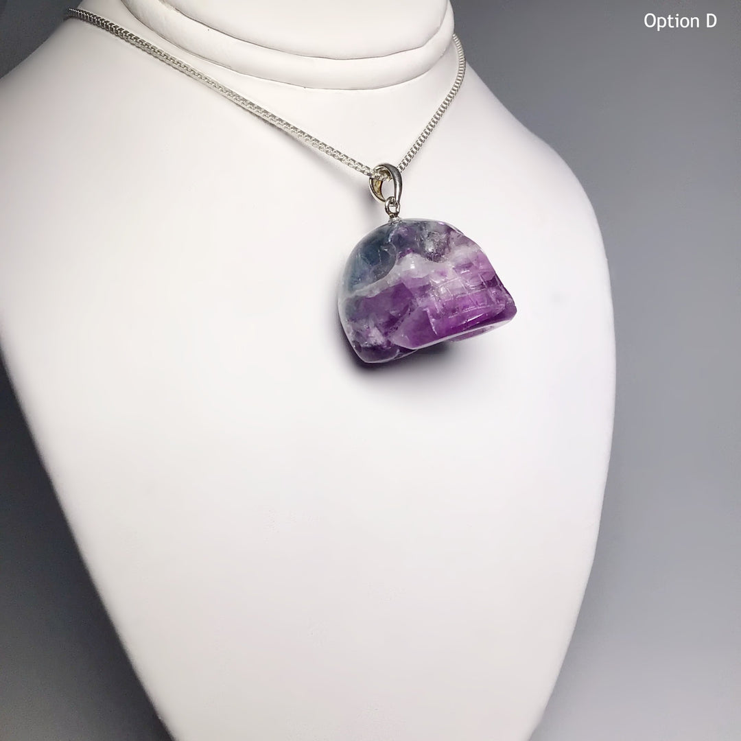 Fluorite Skull Pendant at $65 Each