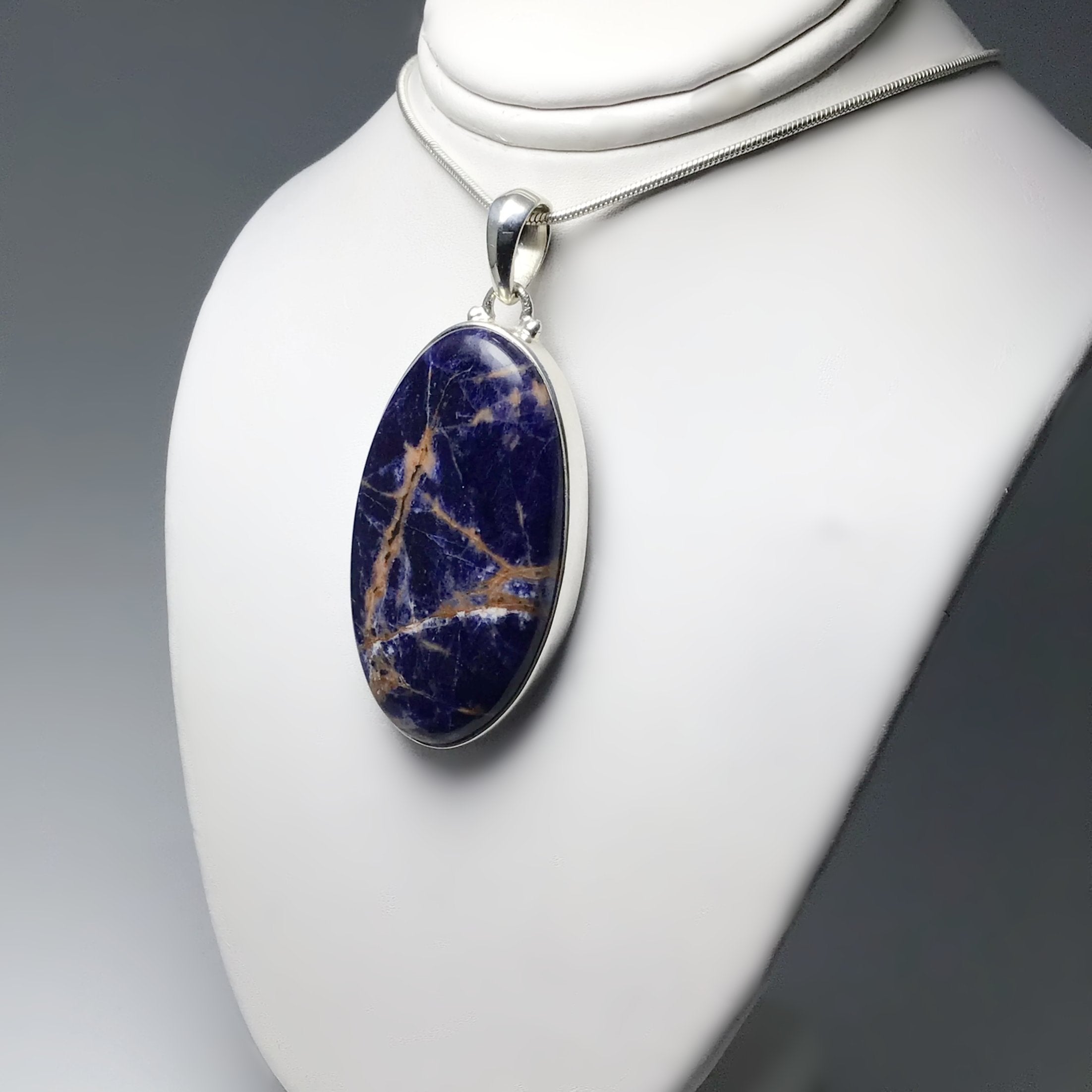 Sodalite popular Pendant Necklace, Blue Stone Pendant, Canadian Lapis Necklace