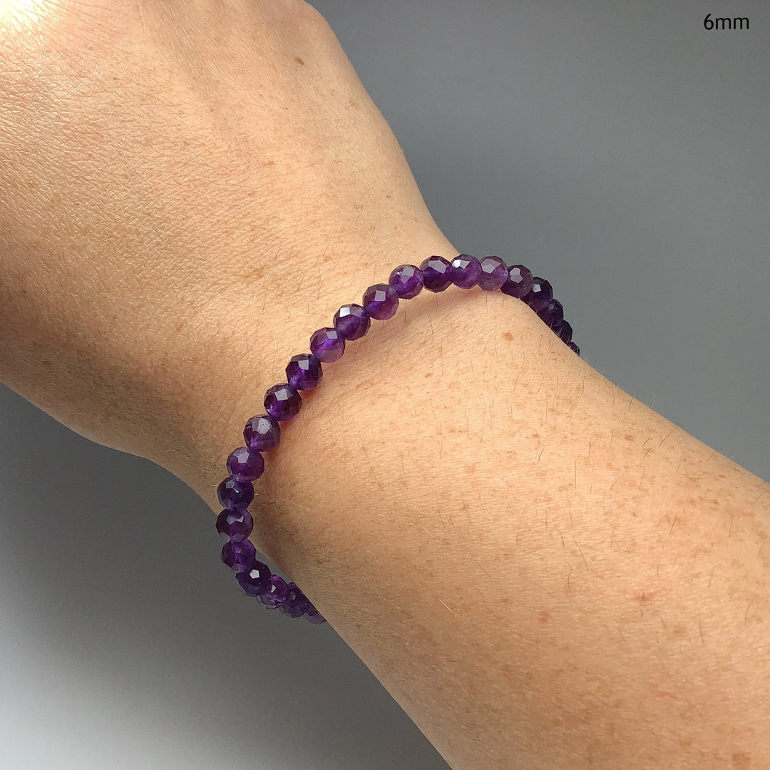 Amethyst Faceted Beaded Bracelet