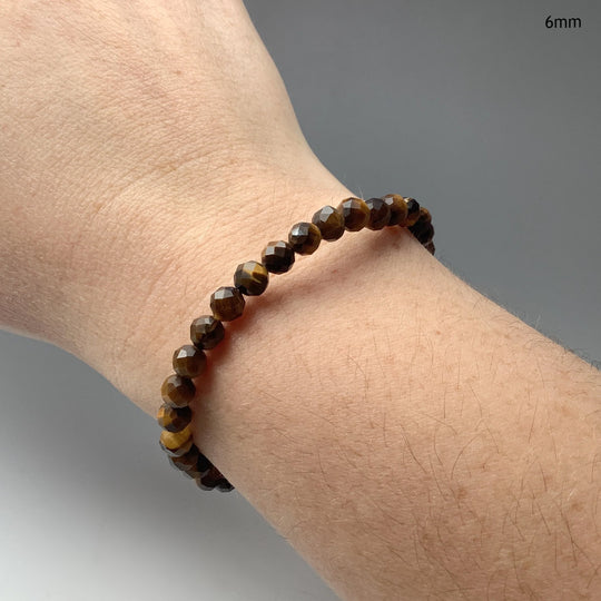 Gold Tiger Eye Faceted Beaded Bracelet