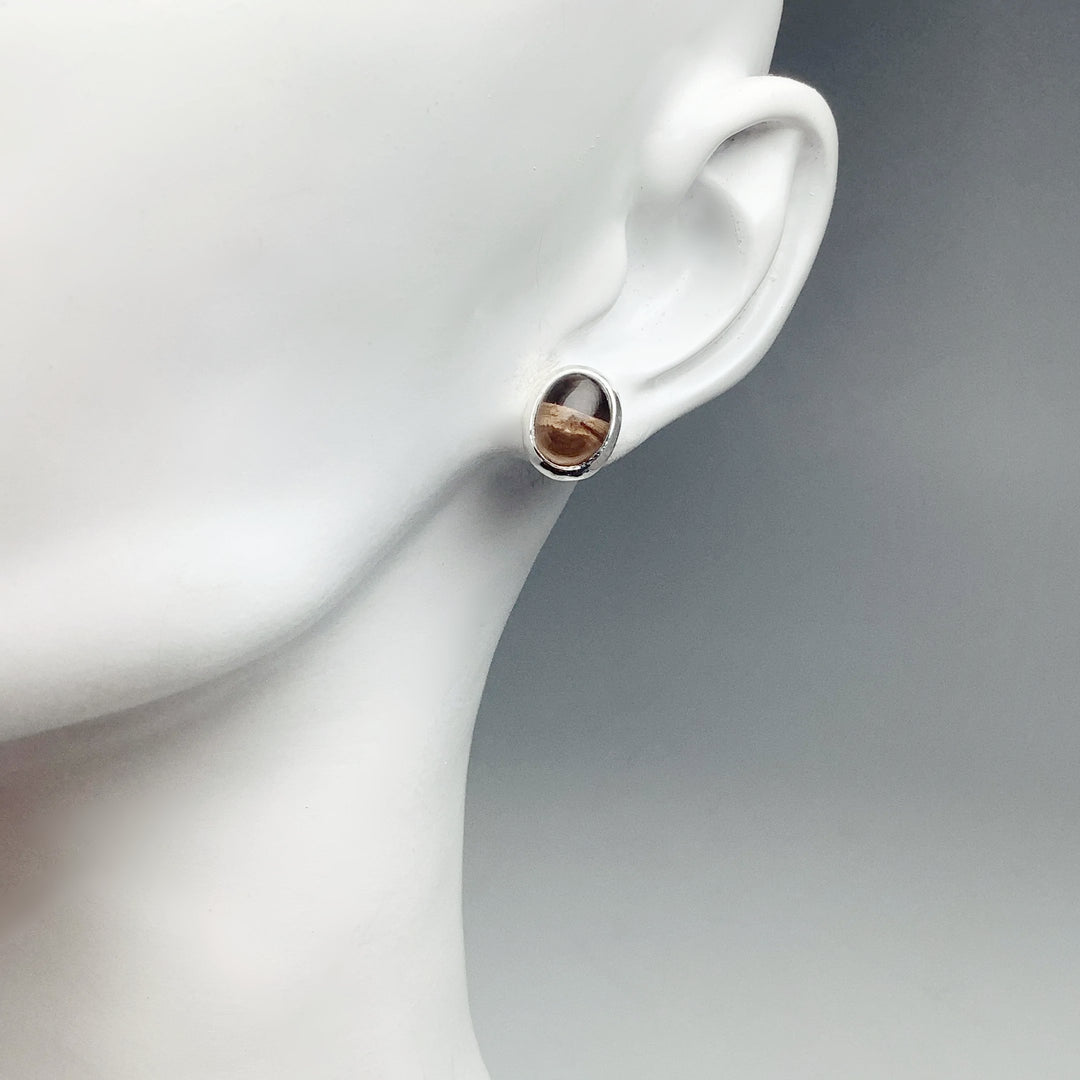 Smoky Quartz Stud Earrings