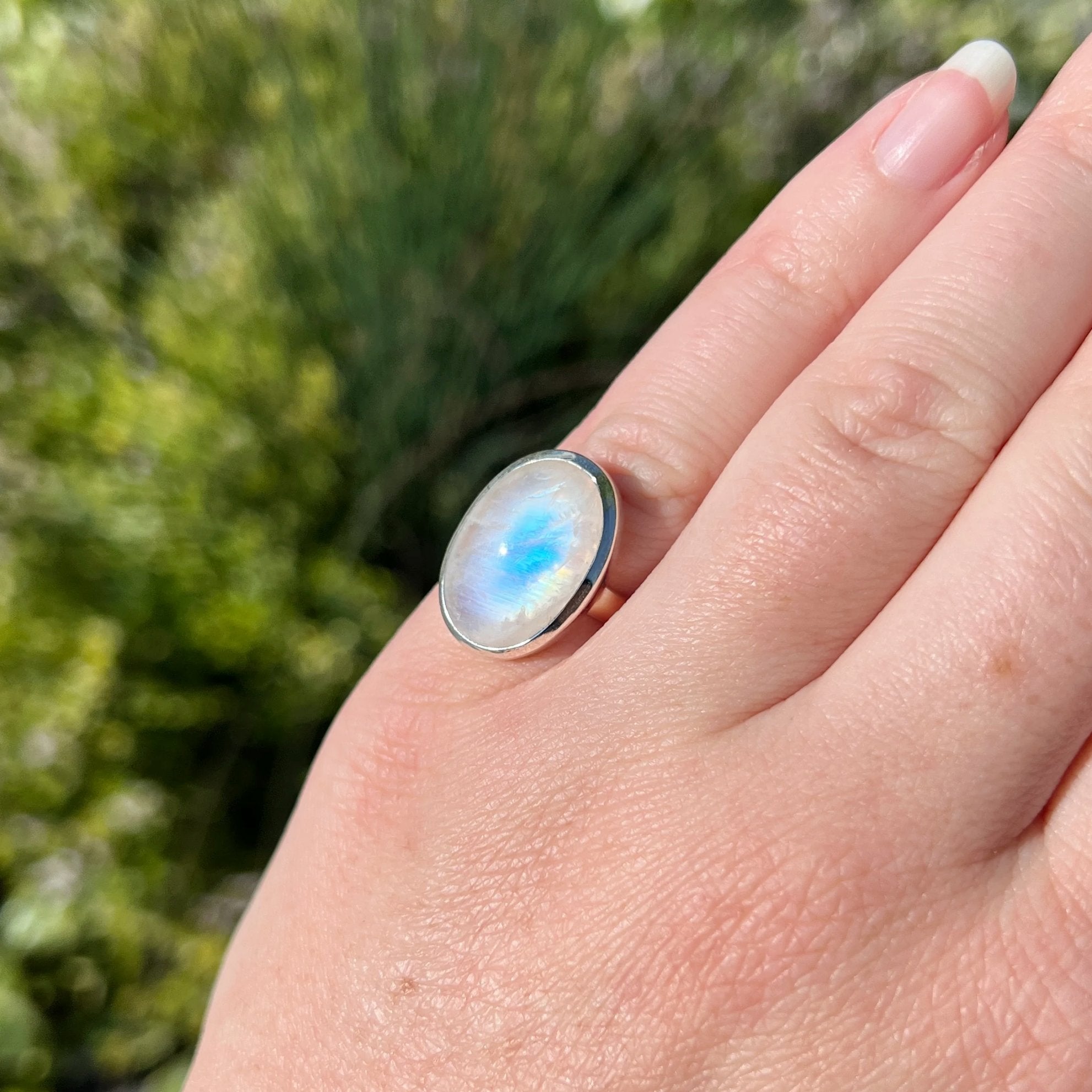 Rainbow Moonstone Ring - Size 6