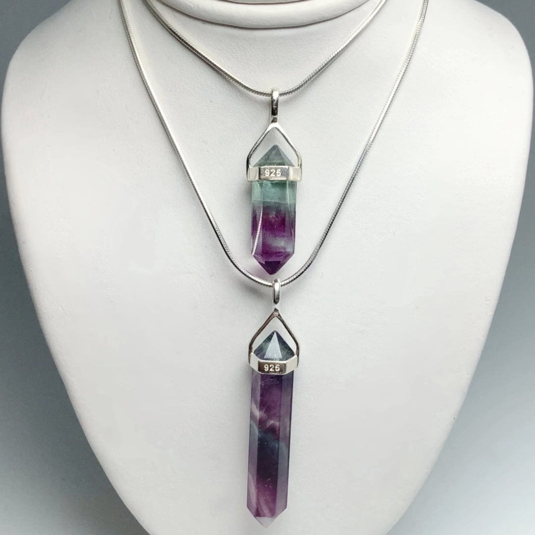 Fluorite Double Terminated Point Pendant