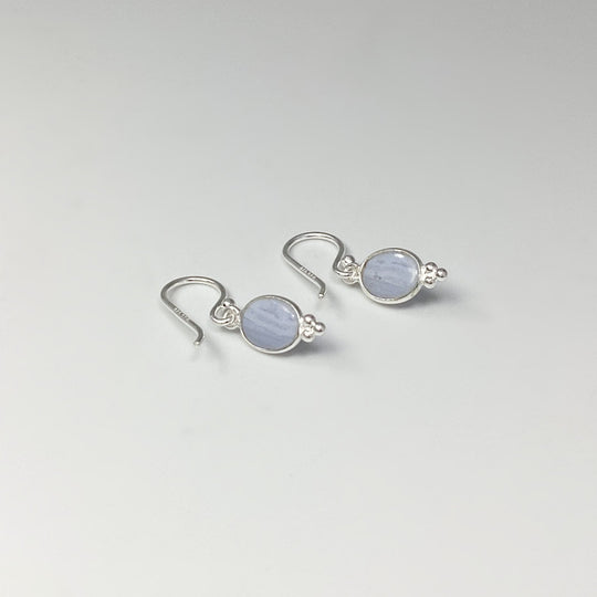 Blue Lace Agate Dangle Earrings