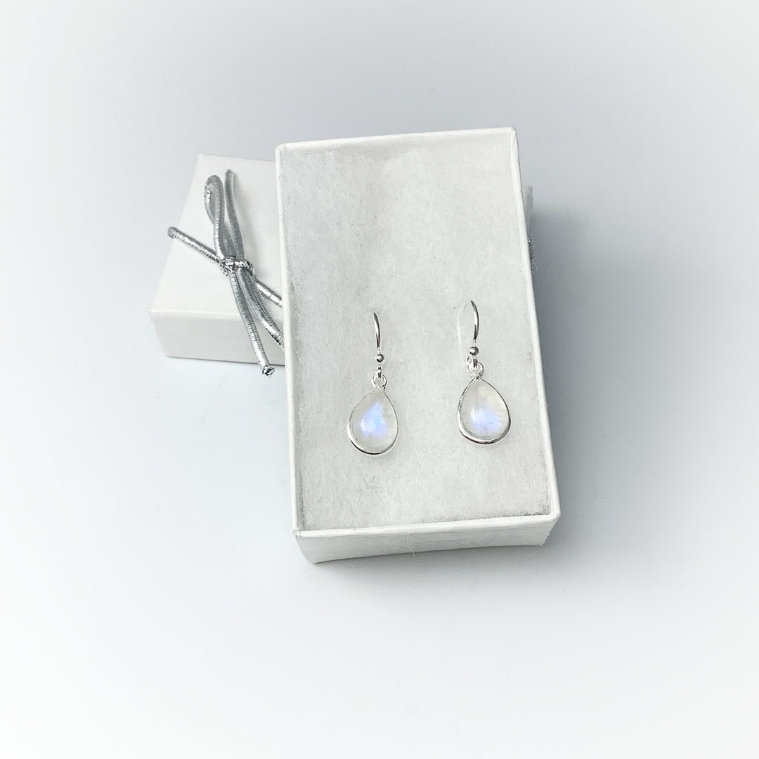 Rainbow Moonstone Dangle Earrings