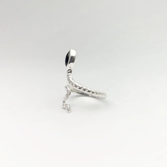 Black Onyx Snake Ring