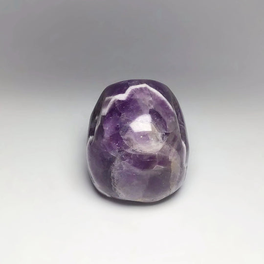 Carved Chevron Amethyst Crystal Skull