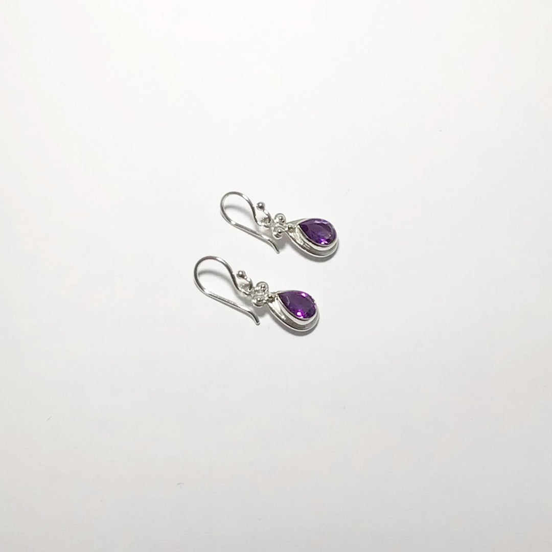 Amethyst Faceted Dangle Earrings