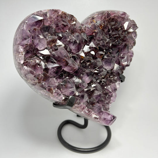 Large Amethyst Druze Cluster Heart On Stand