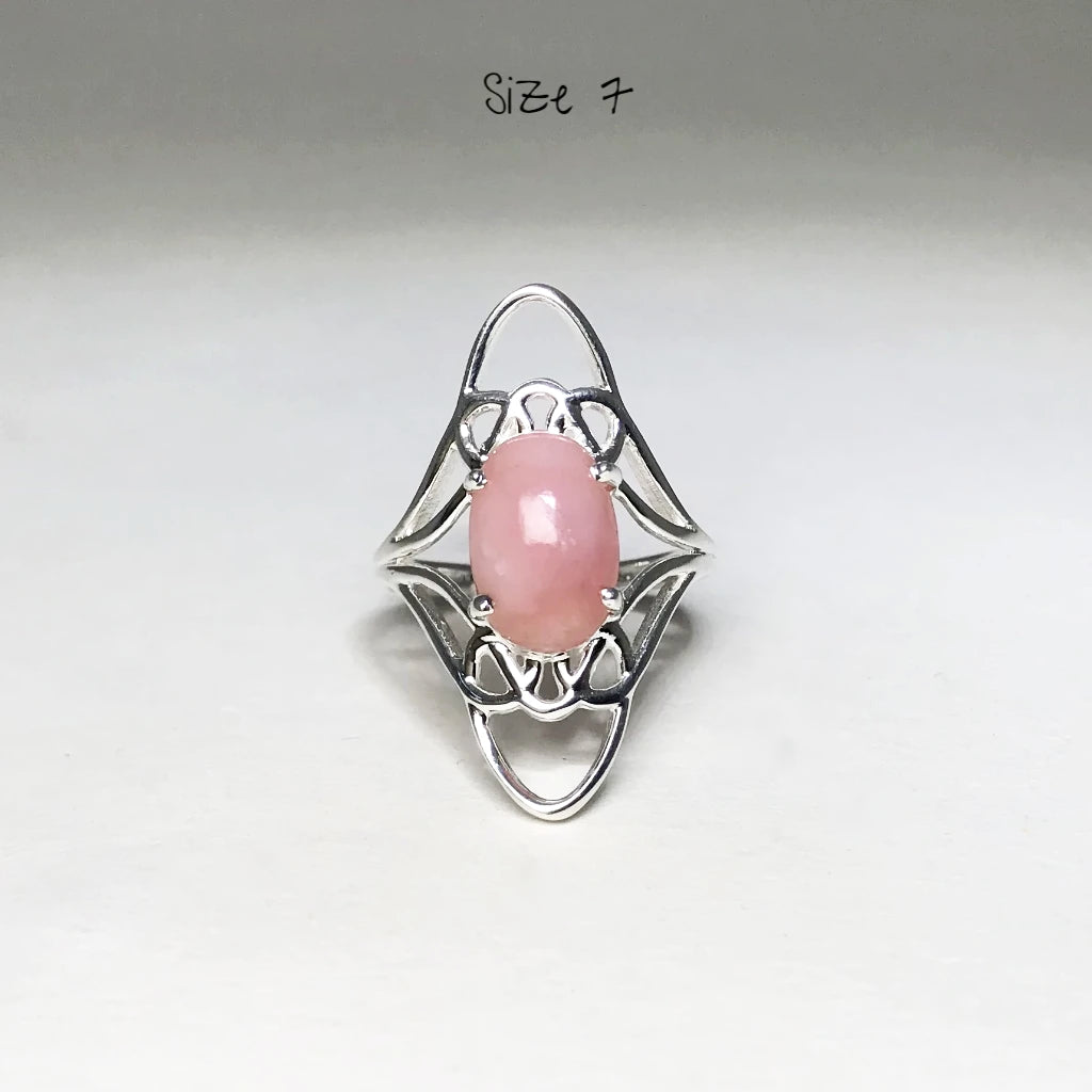 Pink Peruvian Opal Ring