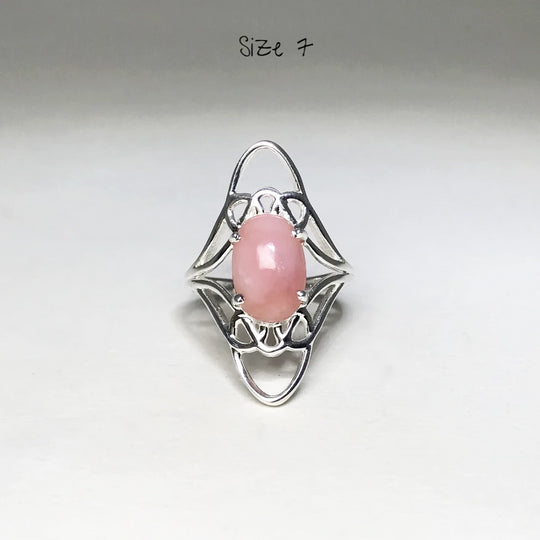 Pink Peruvian Opal Ring