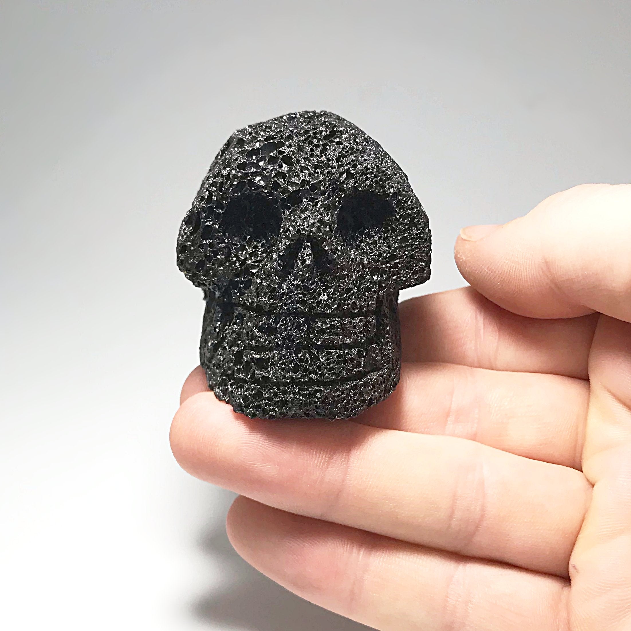 Carved Lava Stone Skull