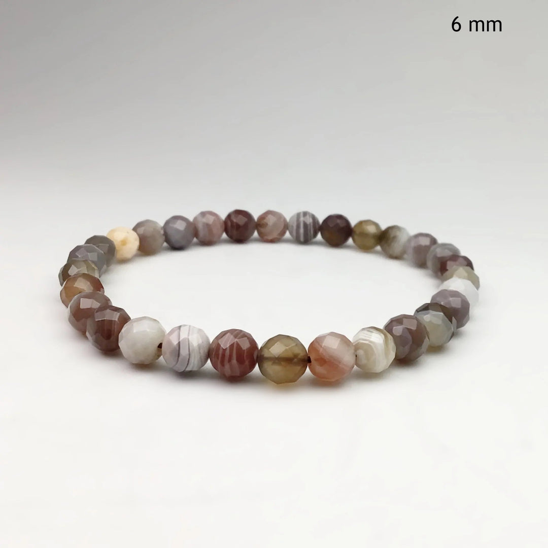 Botswana Agate Faceted Beaded Bracelet