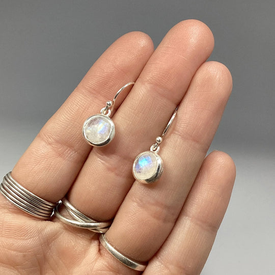 Rainbow Moonstone Dangle Earrings