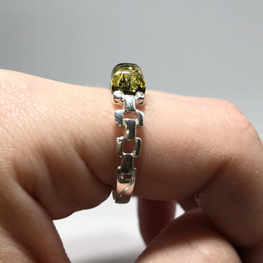 Green Amber Ring