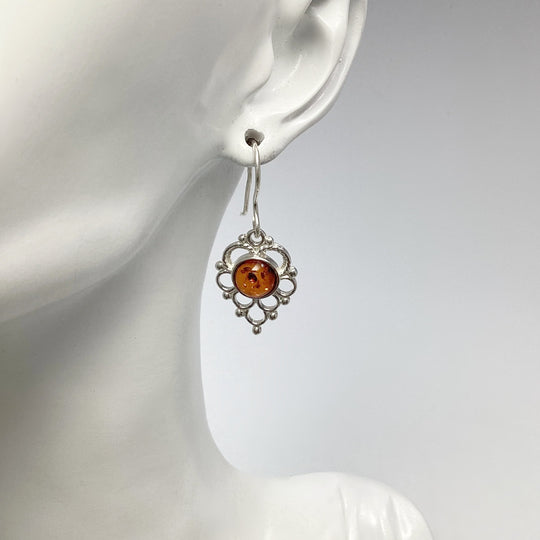 Cognac Amber Dangle Earrings