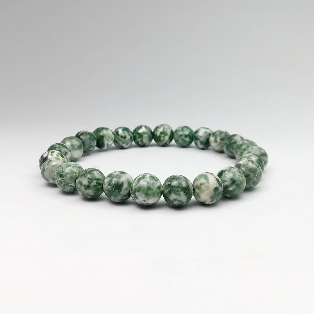 Green Dot Jade Beaded Bracelet