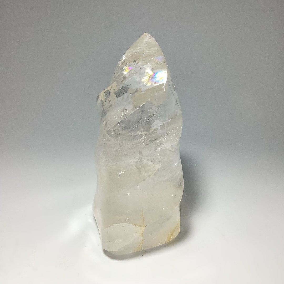 Carved Quartz with Hematoid Inclusions Flame