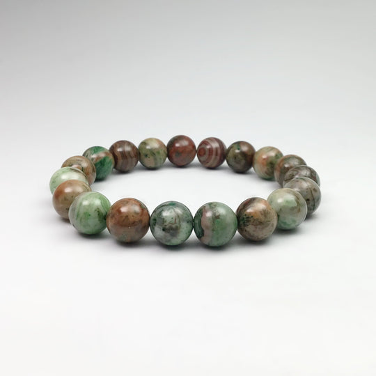 Green Crazy Lace Agate Beaded Bracelet