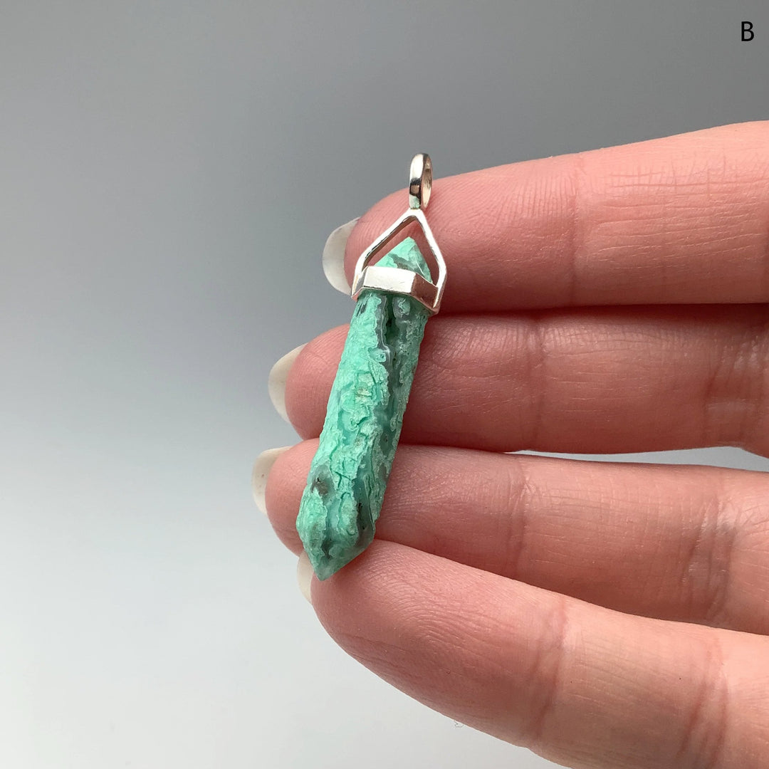 Chrysoprase Double Terminated Point Pendant