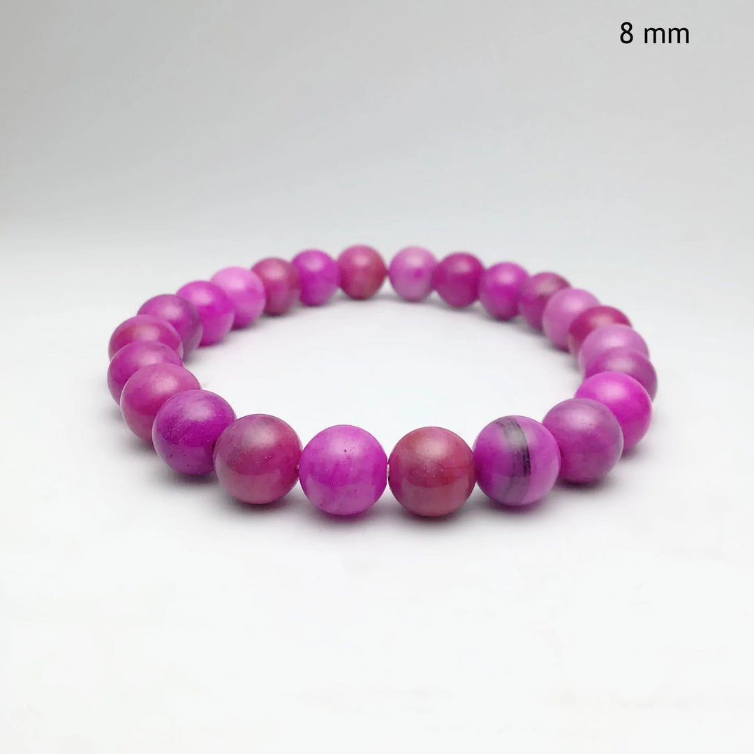 Pink Crazy Lace Agate Beaded Bracelet