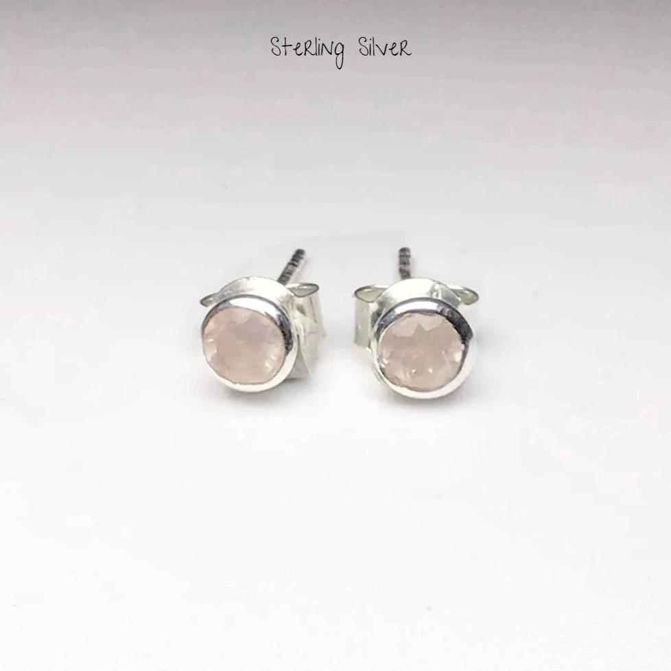 Rose Quartz Stud Earrings