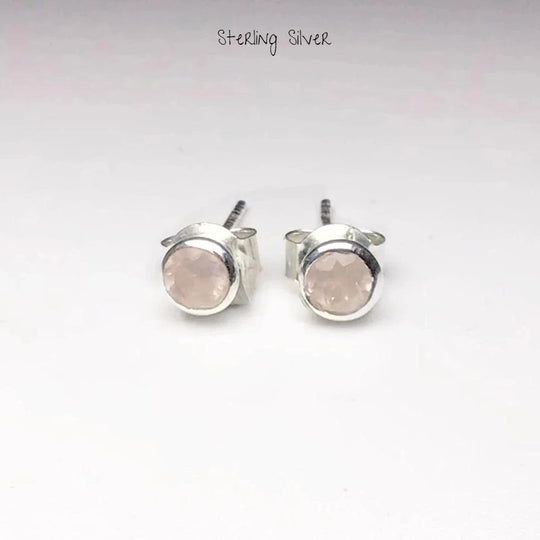 Rose Quartz Stud Earrings