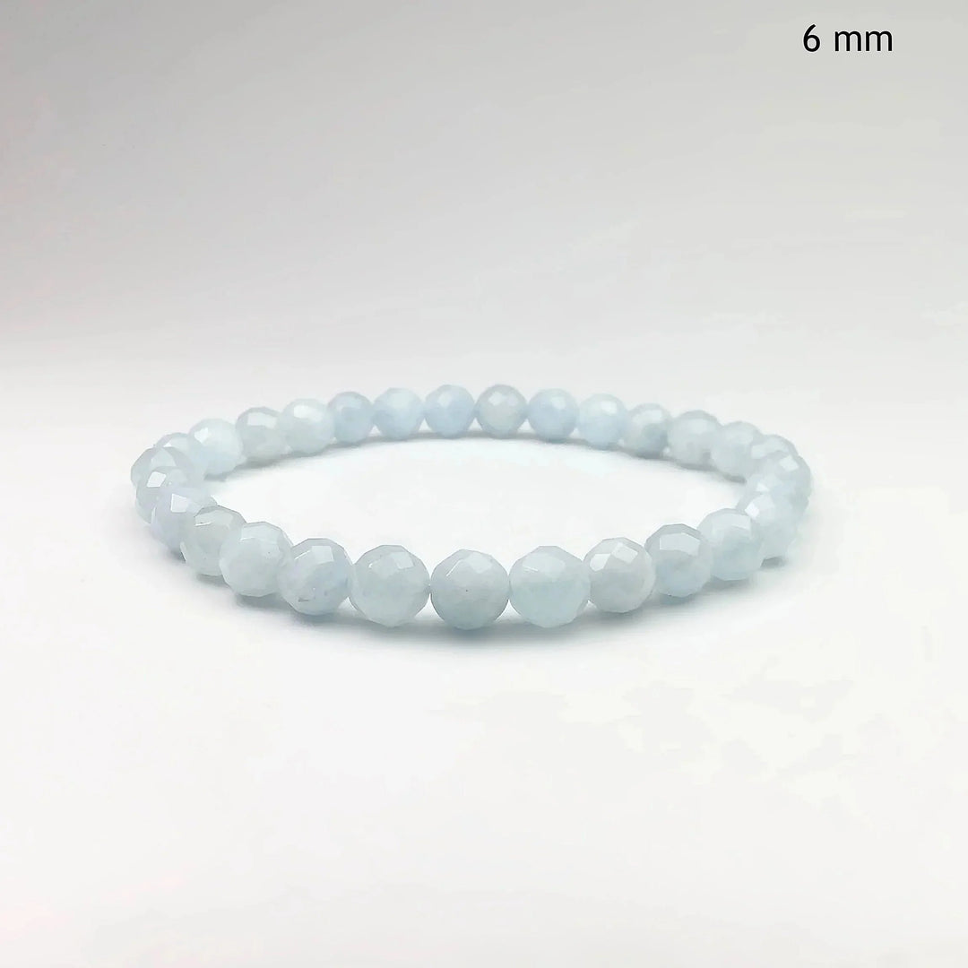 Aquamarine Faceted Beaded Bracelet