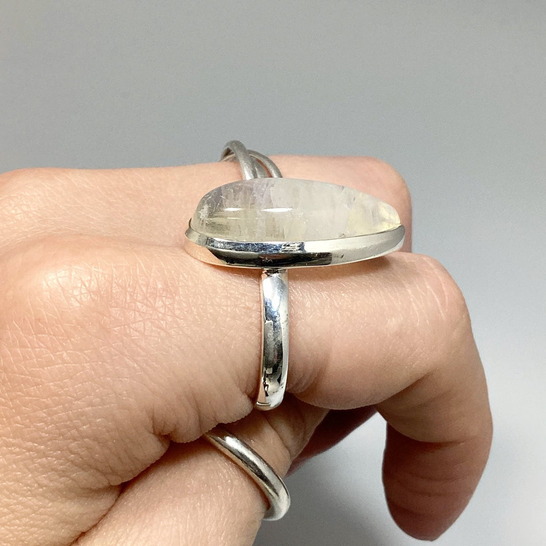 Rainbow Moonstone Ring - Size 8