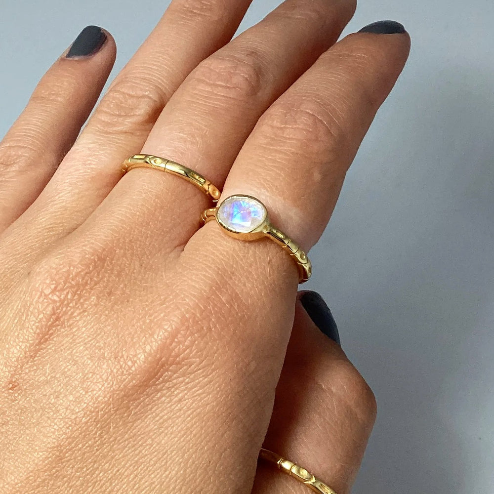 Rainbow Moonstone Ring