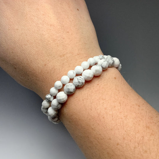 Howlite Faceted Beaded Bracelet