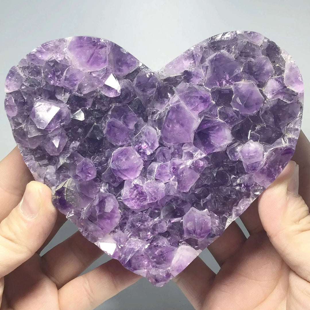 Amethyst Druze Cluster Heart On Stand